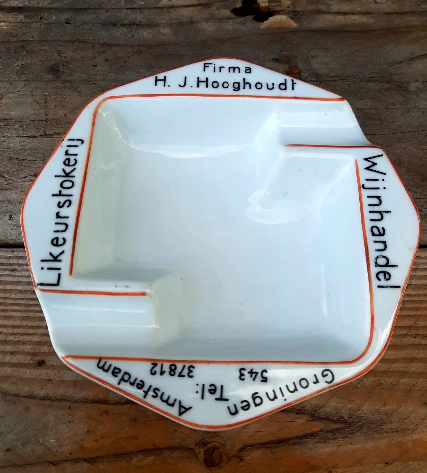 Vintage H.J. HOOGHOUDT Asbak - (Groningen / Jaren 20), Ophalen of Verzenden, Gebruikt