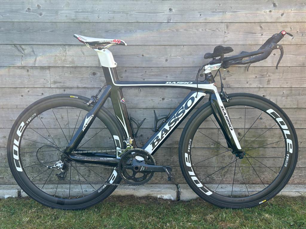 Tijdritfiets BASSO, compleet & in voortreffelijke staat, Fietsen en Brommers, Gebruikt, Carbon, Velgrem, Meer dan 20 versnellingen