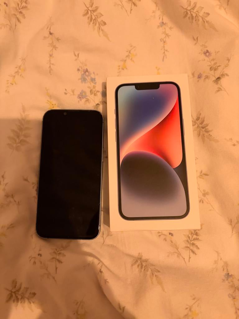 iPhone 14 - Gebruikt met lichte beschadigingen, Telecommunicatie, Mobiele telefoons | Apple iPhone, 256 GB, Gebruikt, Blauw, Ophalen of Verzenden