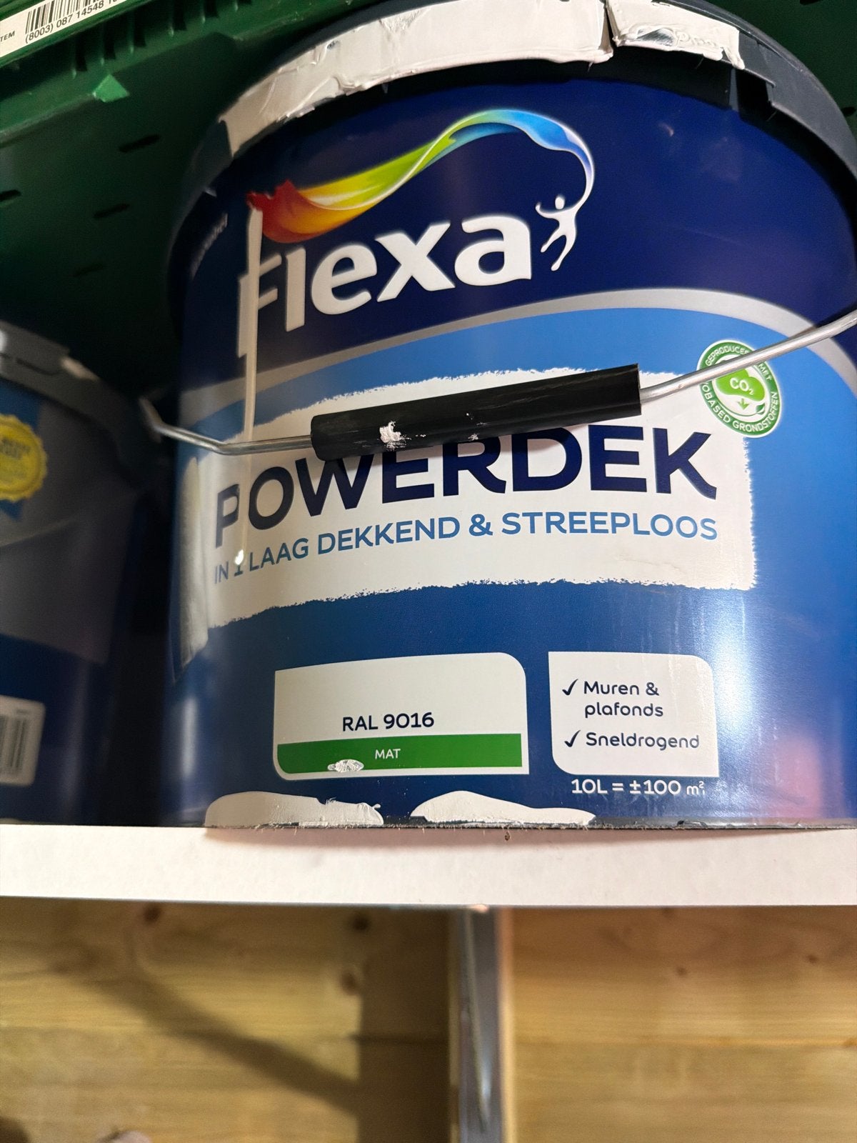 Flexa Powerdek Muurverf RAL 9016 Mat 9L, Ophalen, 5 tot 10 liter, Wit, Nieuw
