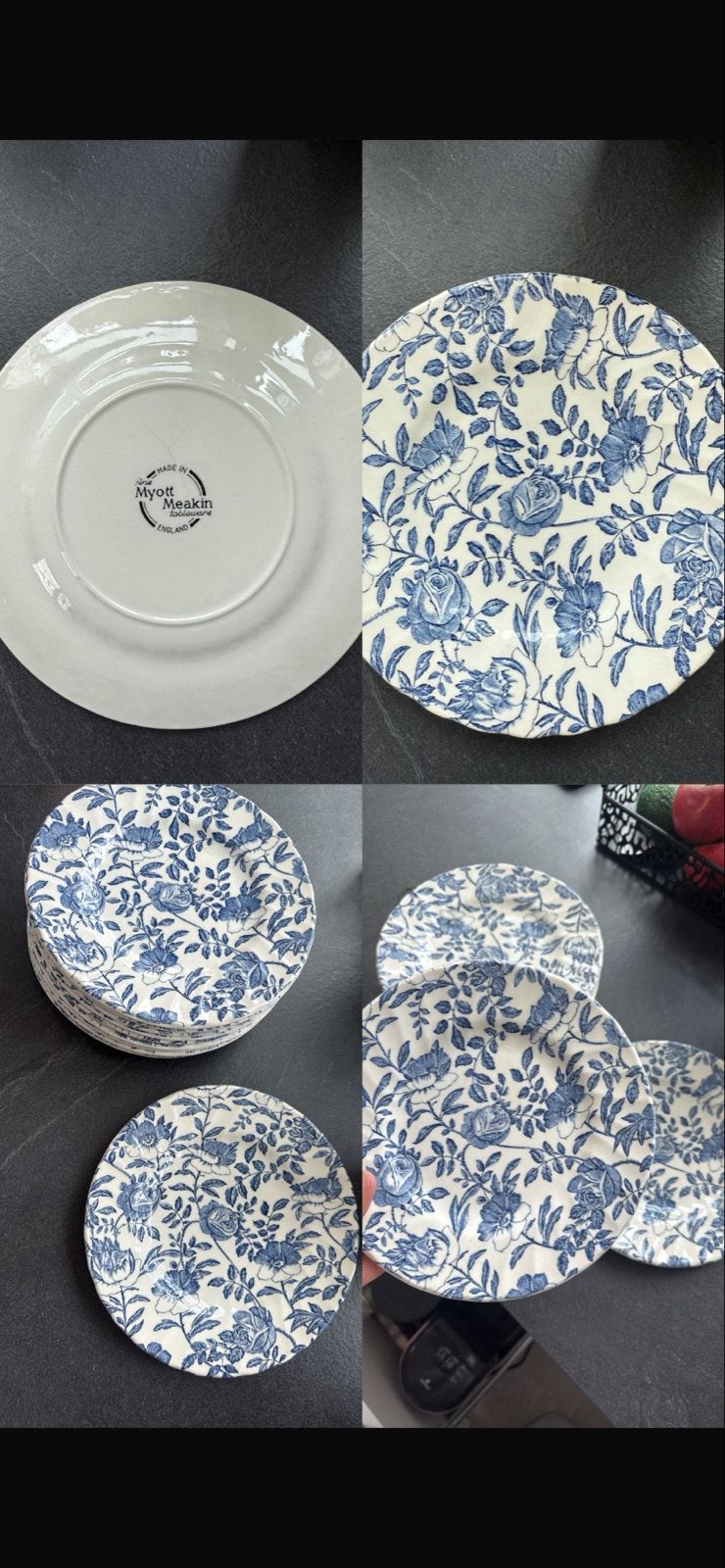 12 gebruikte Myott Meakin Staffordshire borden, Gebruikt, Overige merken, Keramiek, Vintage
