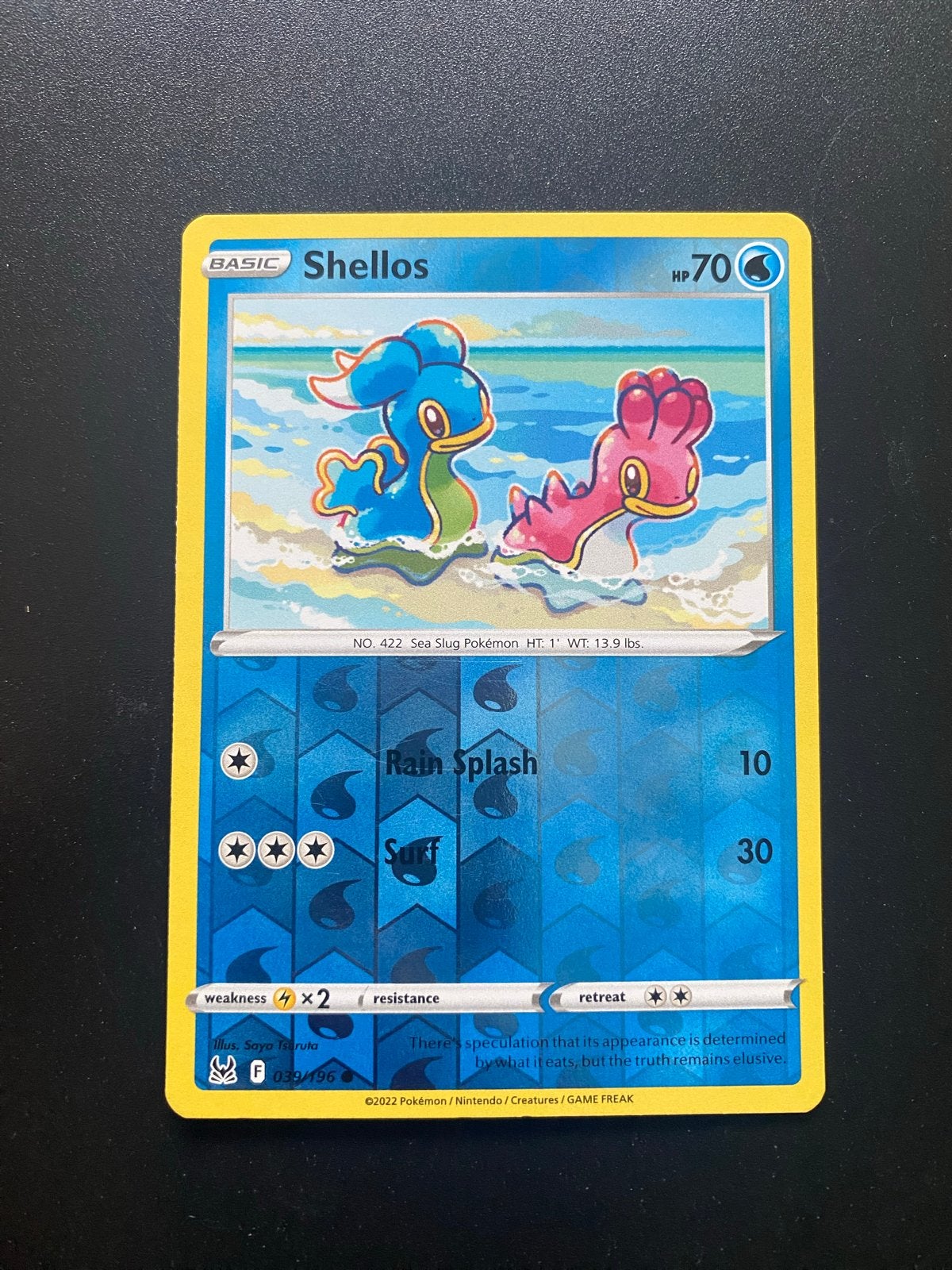 Shellos 059/196 Reverse Holo Pokémon Lost Origin, Ophalen of Verzenden, Zo goed als nieuw, Losse kaart, Foil