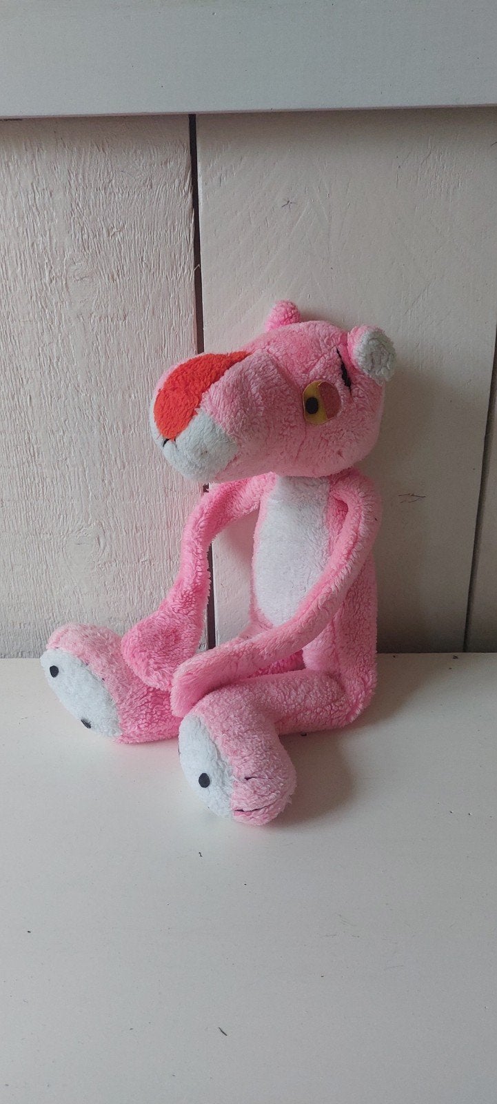 Pluche Pink Panther vintage knuffel roze panter  comic strip, Ophalen of Verzenden, Overige figuren, Gebruikt, Beeldje of Figuurtje