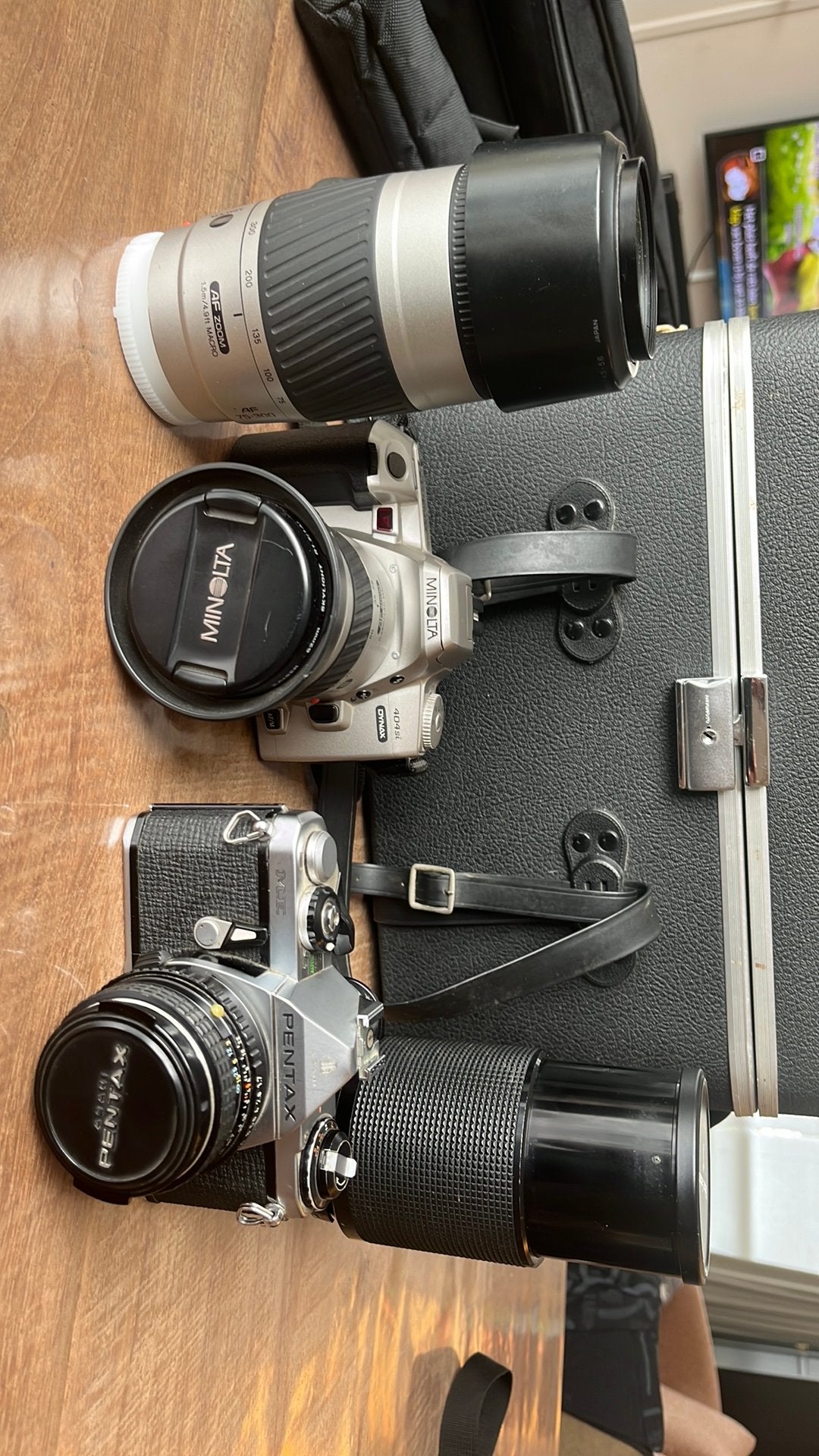 Analoge cameraset Pentax X + Minolta Dynax –, Ophalen of Verzenden