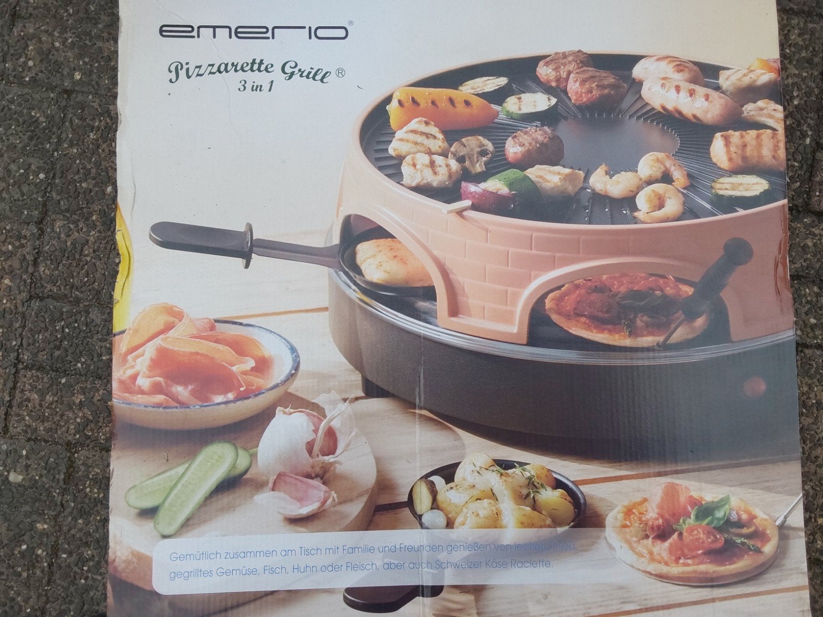 Emerio Pizzarette Grill 3-in-1 - Pizza, Raclette & Grill, Ophalen, Gebruikt