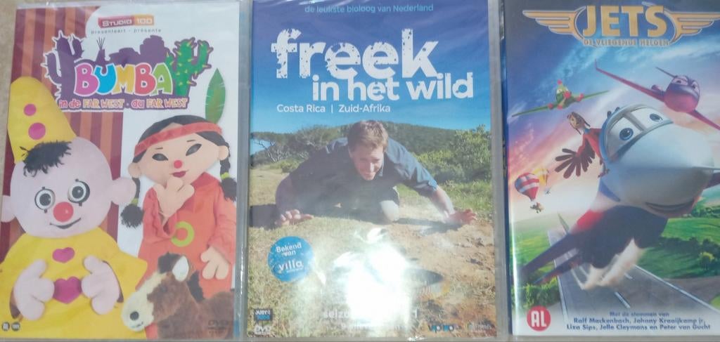3 DVD's: Bumba, Freek in het Wild, Jets, Cd's en Dvd's, Dvd's | Kinderen en Jeugd, Avontuur, Gebruikt, Alle leeftijden, Ophalen of Verzenden