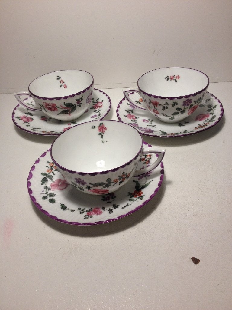 Antiek 3 kopjes +schoteltjes van Bauer& Pfeiffer van 1934, Verzenden