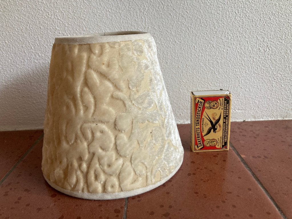 Crème gebroken wit zacht bont bonten lampenkapje cremewit, Rond, Ophalen of Verzenden, Zo goed als nieuw, Crème
