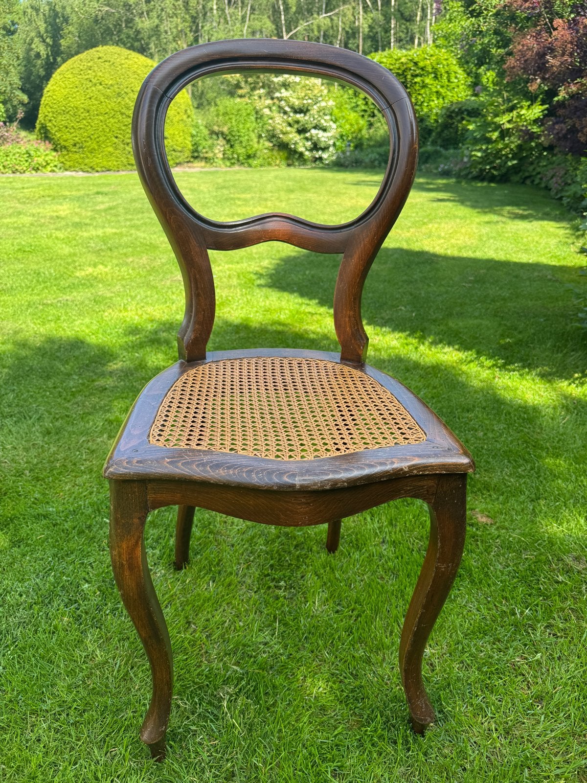 Antieke Biedermeier stoel met biezen zitting, Antiek en Kunst, Antiek | Meubels | Stoelen en Banken, Ophalen