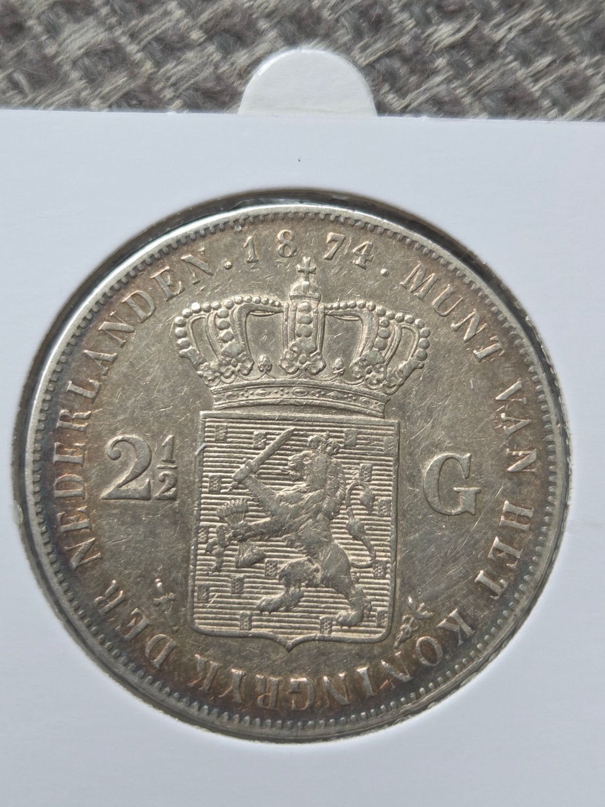 Rijksdaalder 1874- patina, Postzegels en Munten, Munten | Nederland, Ophalen of Verzenden, Koning Willem III, 2½ gulden