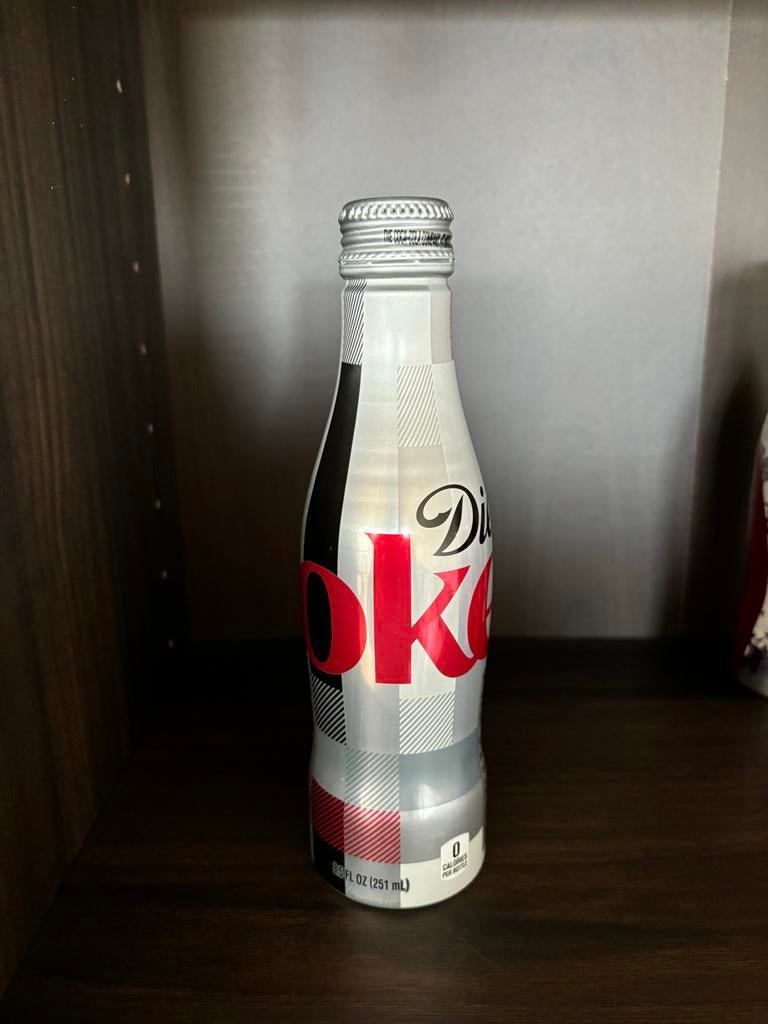 Coca Cola Diet Coke aluminium flesje plaid zeldzaam, Ophalen of Verzenden, Zo goed als nieuw, Verpakking