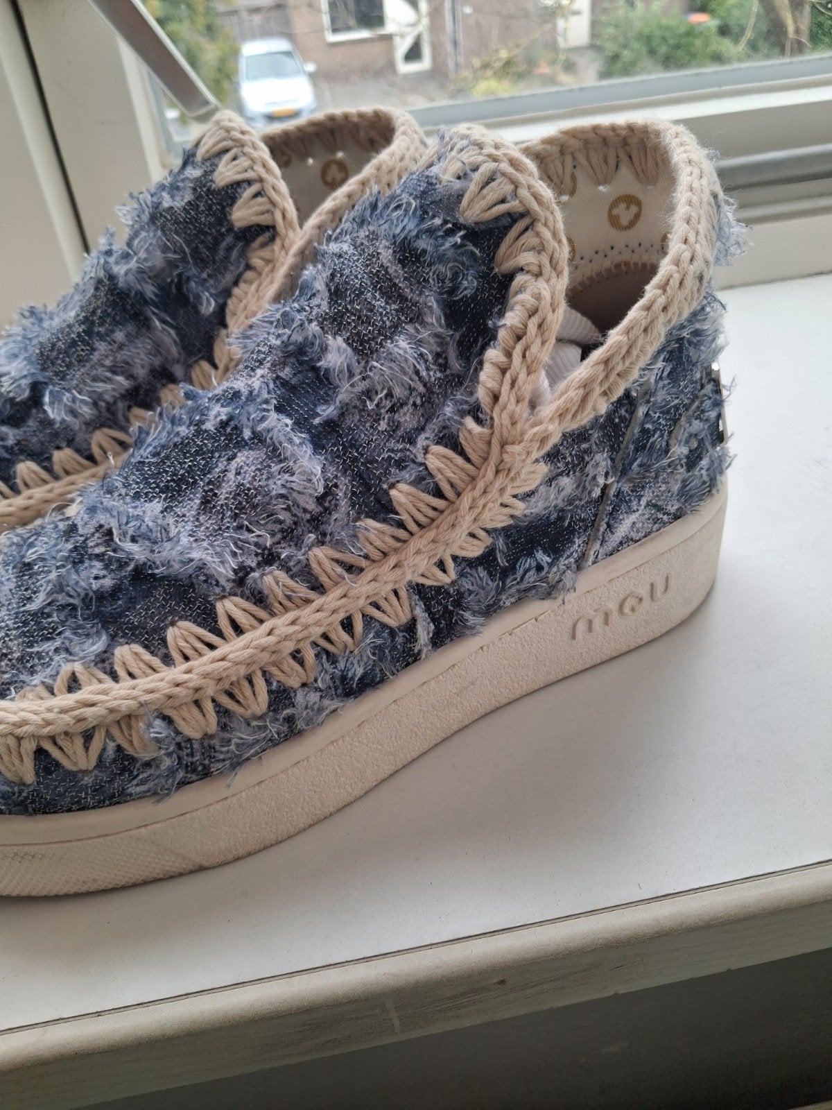 Zomer Mou eskimo jeans boots mt 38/5 39, Mou, Blauw, Lage of Enkellaarzen, Ophalen of Verzenden