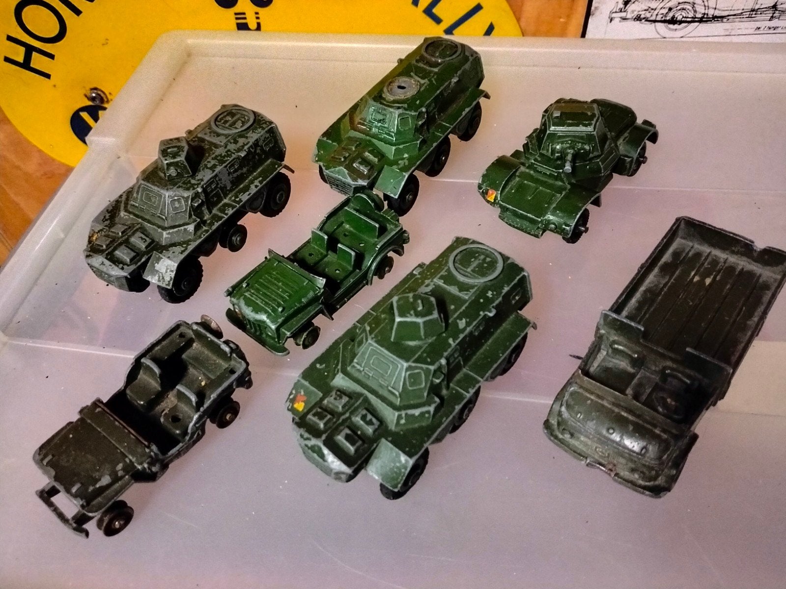dinky toys 7x voertuigen leger army, Ophalen of Verzenden, Gebruikt, Bus of Vrachtwagen