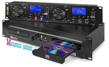 Dubbele CD, SD, USB, MP3 speler, Twin 19inch rack, Overige merken, Info@marbeco.nl, Power Dynamics, Nieuw
