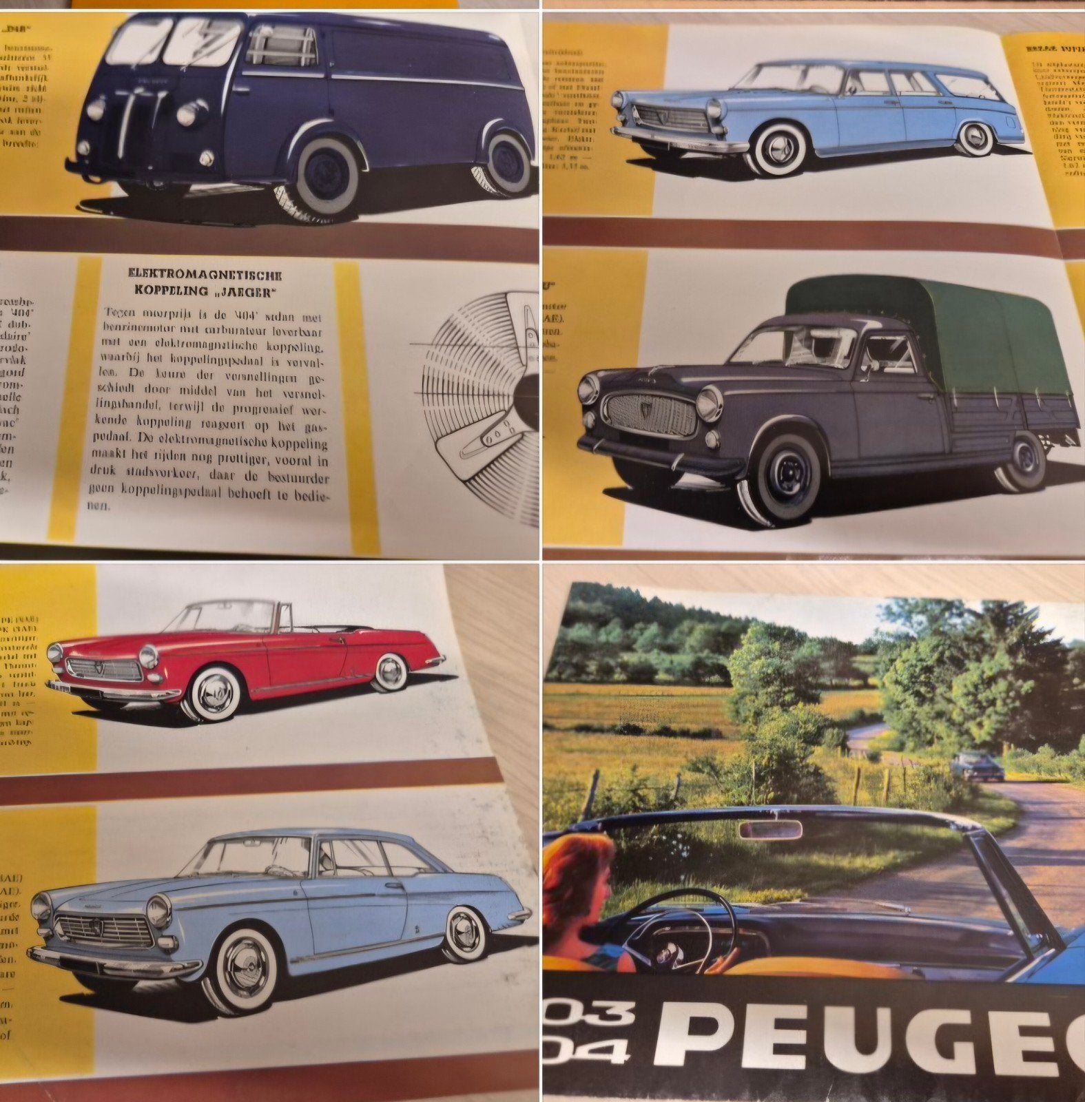 1965 Nederlands Peugeot 403 404 D4B bestelbus folder izgst, Boeken, Ophalen of Verzenden, Zo goed als nieuw, Peugeot