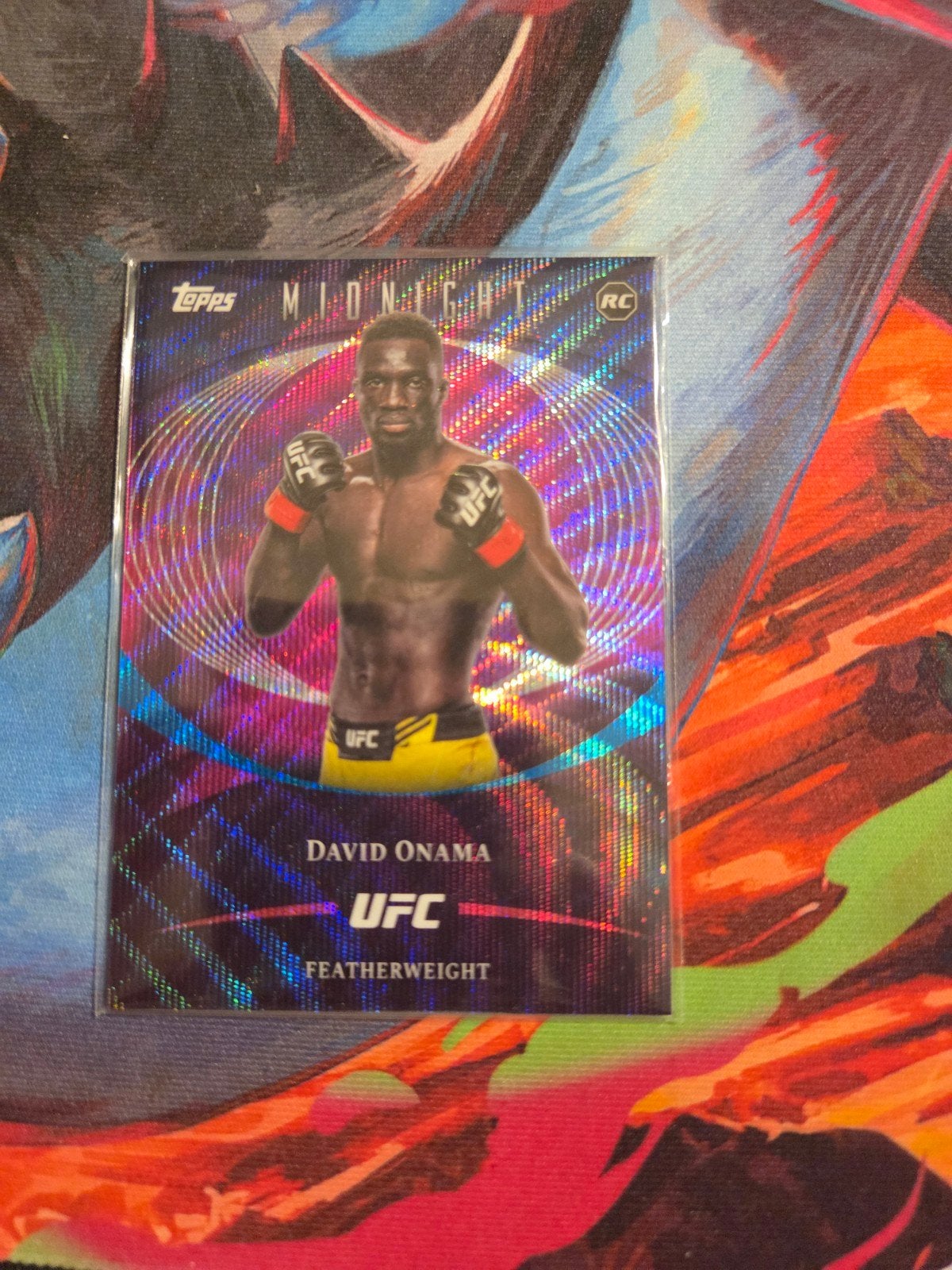 Topps Midnight David Onama UFC Featherweight kaart, Ophalen of Verzenden, Zo goed als nieuw, Overige sporten, Spelerskaart