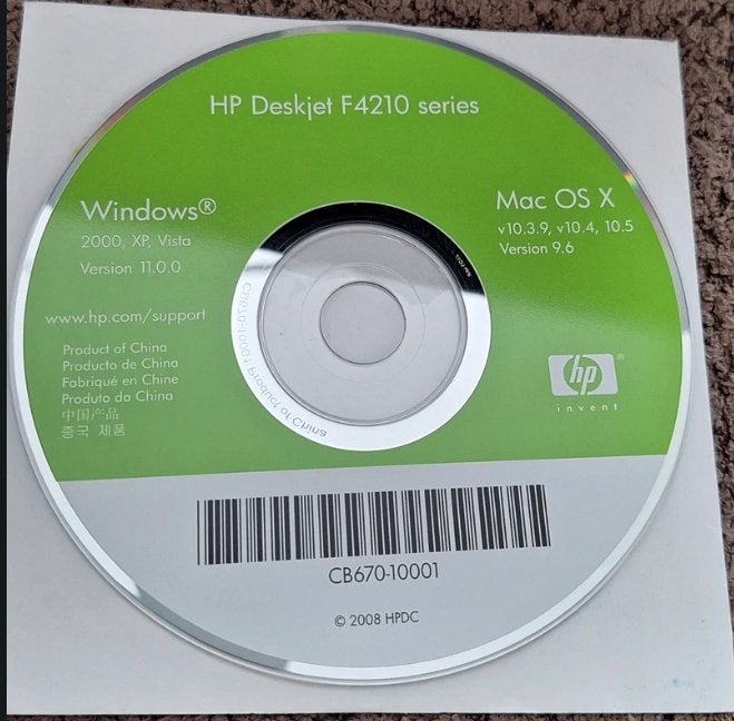 Installatie disk voor HP printer/scanner F4210, Ophalen of Verzenden, Gebruikt, HP®
