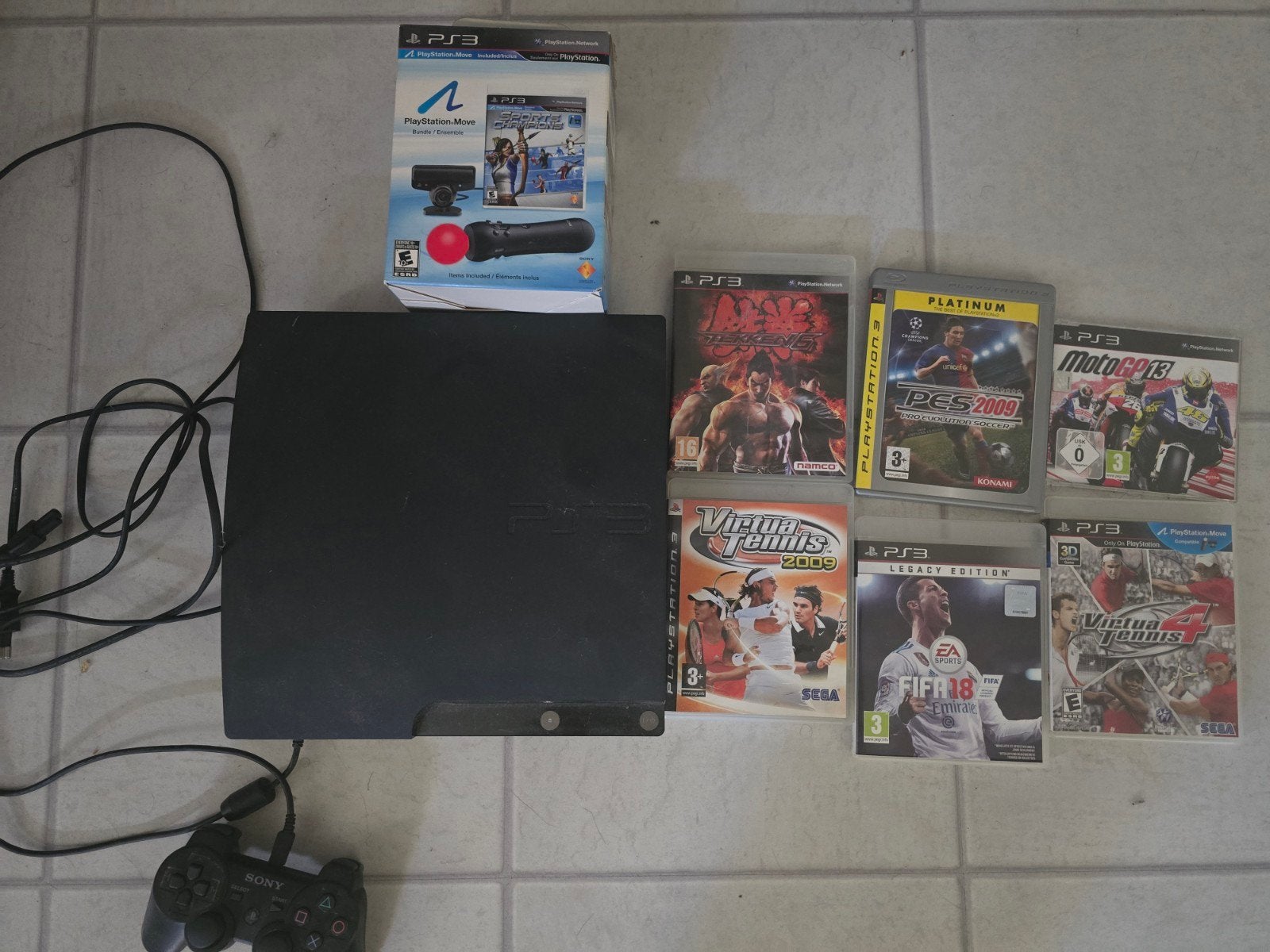 PlayStation 3 Slim met games en controller, Spelcomputers en Games, Ophalen of Verzenden, 120 GB, Met 1 controller, Slim