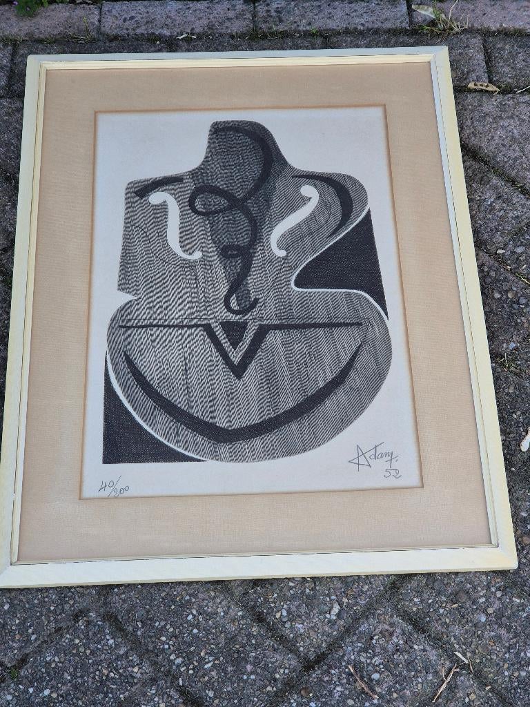 Originele Gravure Henri-Georges Adam  Le Violon 1952 France, Antiek en Kunst, Kunst | Etsen en Gravures, Ophalen, Gravure, Met monogram