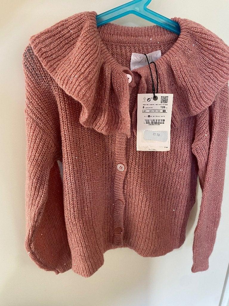 ZARA ROZE GLITTER TRUI, MAAT: 128, Meisje, Trui of Vest, Nieuw, Ophalen of Verzenden