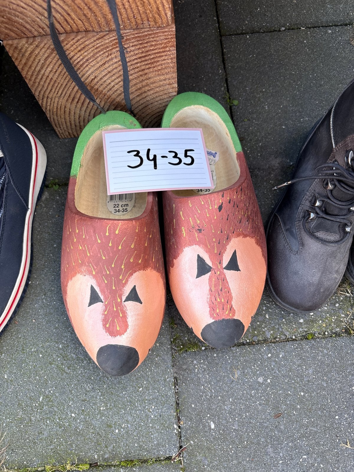 Leuke houten klompen met vossenprint, maat 34-35, Ophalen of Verzenden, Gebruikt