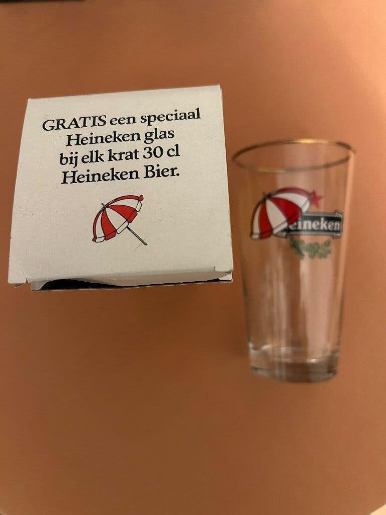 Heineken 6 glazen met parasol, Ophalen, Nieuw, Glas of Glazen, Heineken