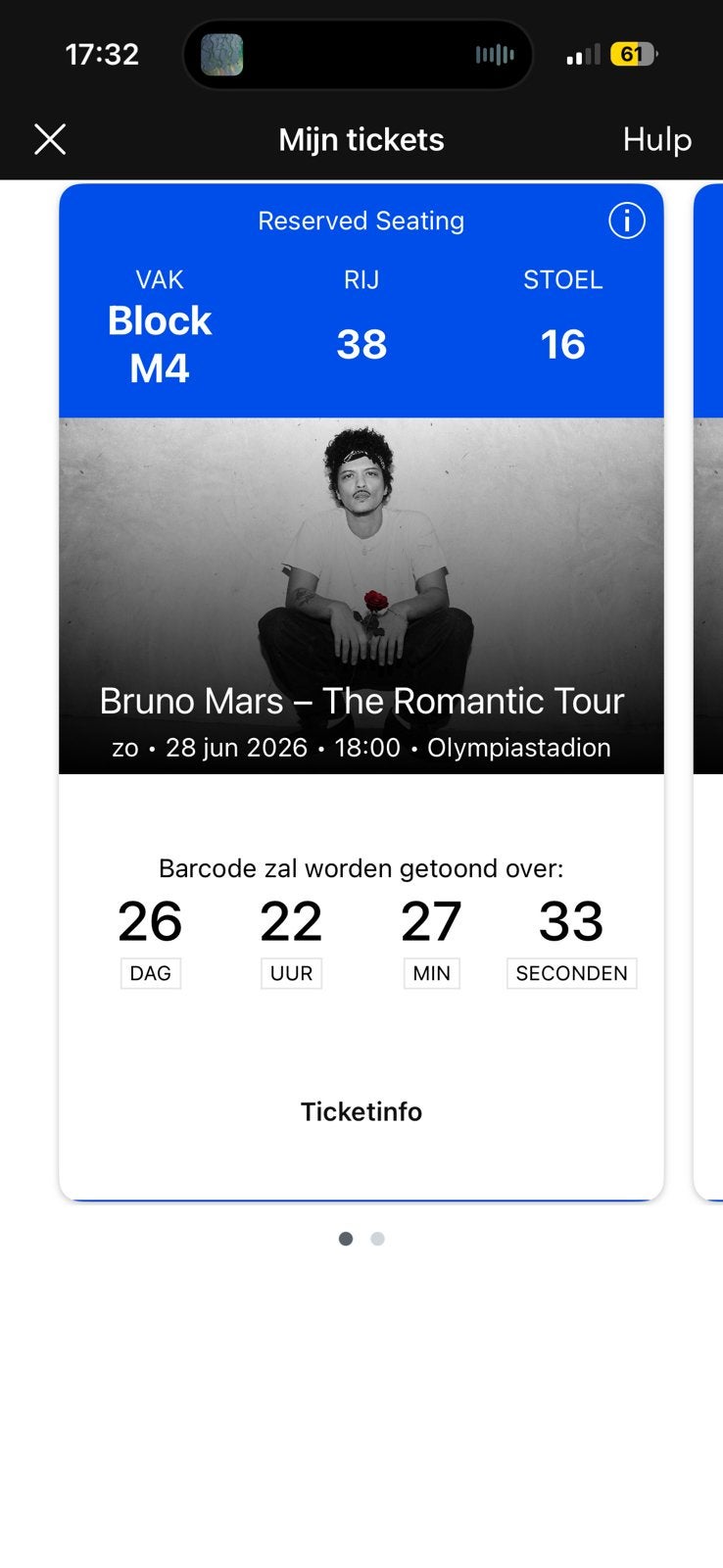 Bruno mars berlijn 28 juni, Tickets en Kaartjes, Twee personen, Juni