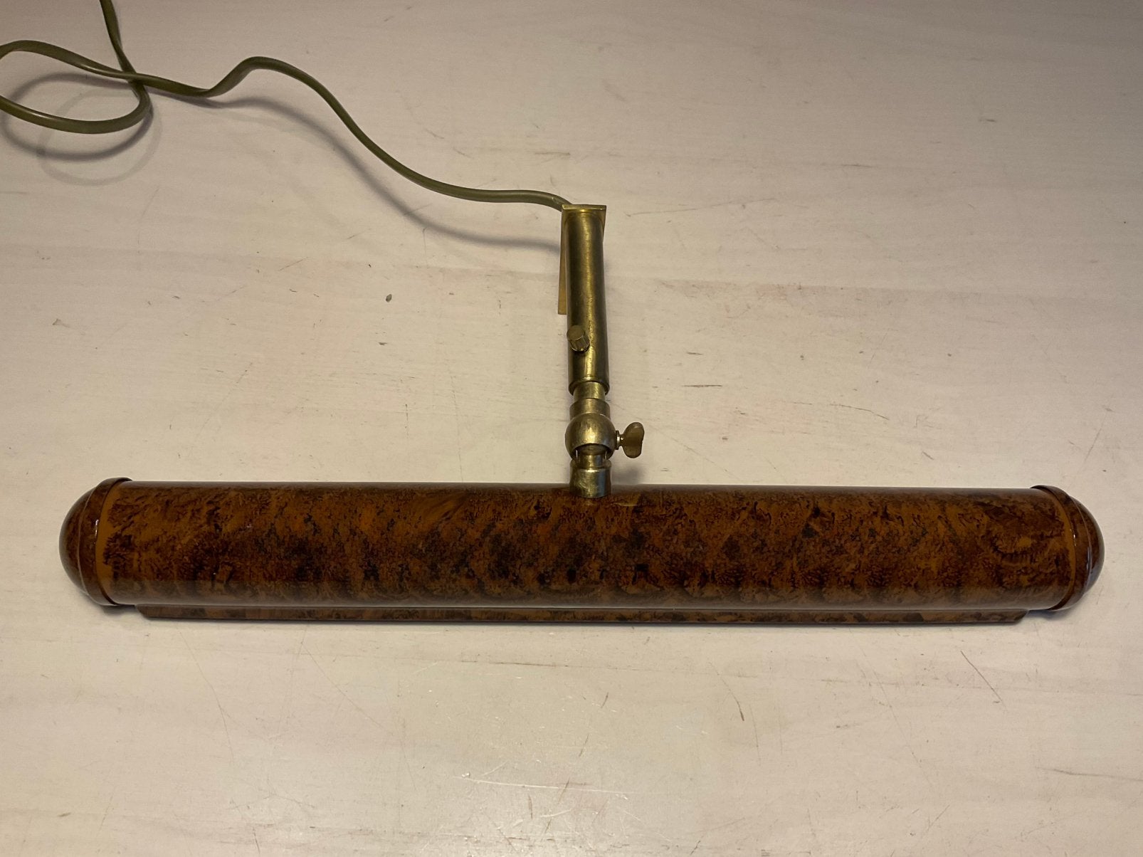 Vintage Brama Italy schilderijlamp die 32cm breed, Bruin, Met schakelaar, E14 (klein), Ophalen of Verzenden