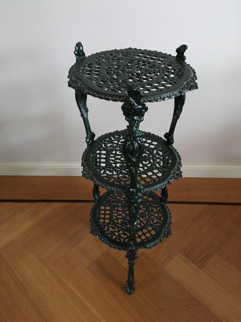 Zeer mooie barok brocante gietijzeren etagère / plantentafel, Ophalen, Zo goed als nieuw, Etagère, Metaal
