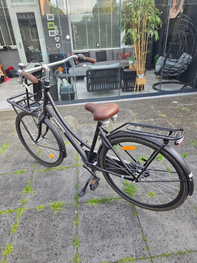 Popal Daily Dutch Basic Damesfiets - Zwart 28 inch, Terugtraprem, Gebruikt, 50 tot 53 cm, Ophalen