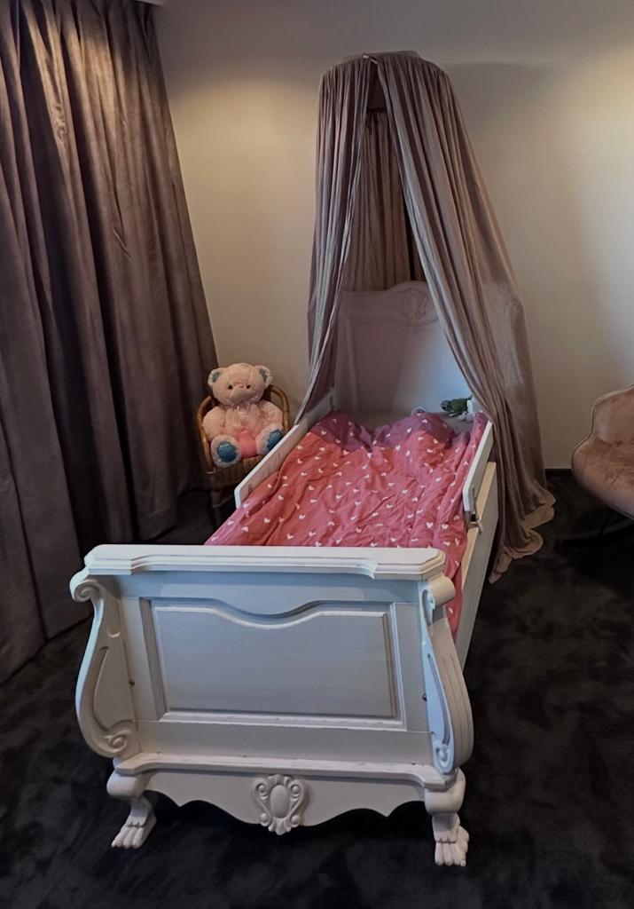 Stevig peuterbed met lattenbodem (excl. matras), Ophalen, Gebruikt, 70 tot 85 cm, 140 tot 160 cm