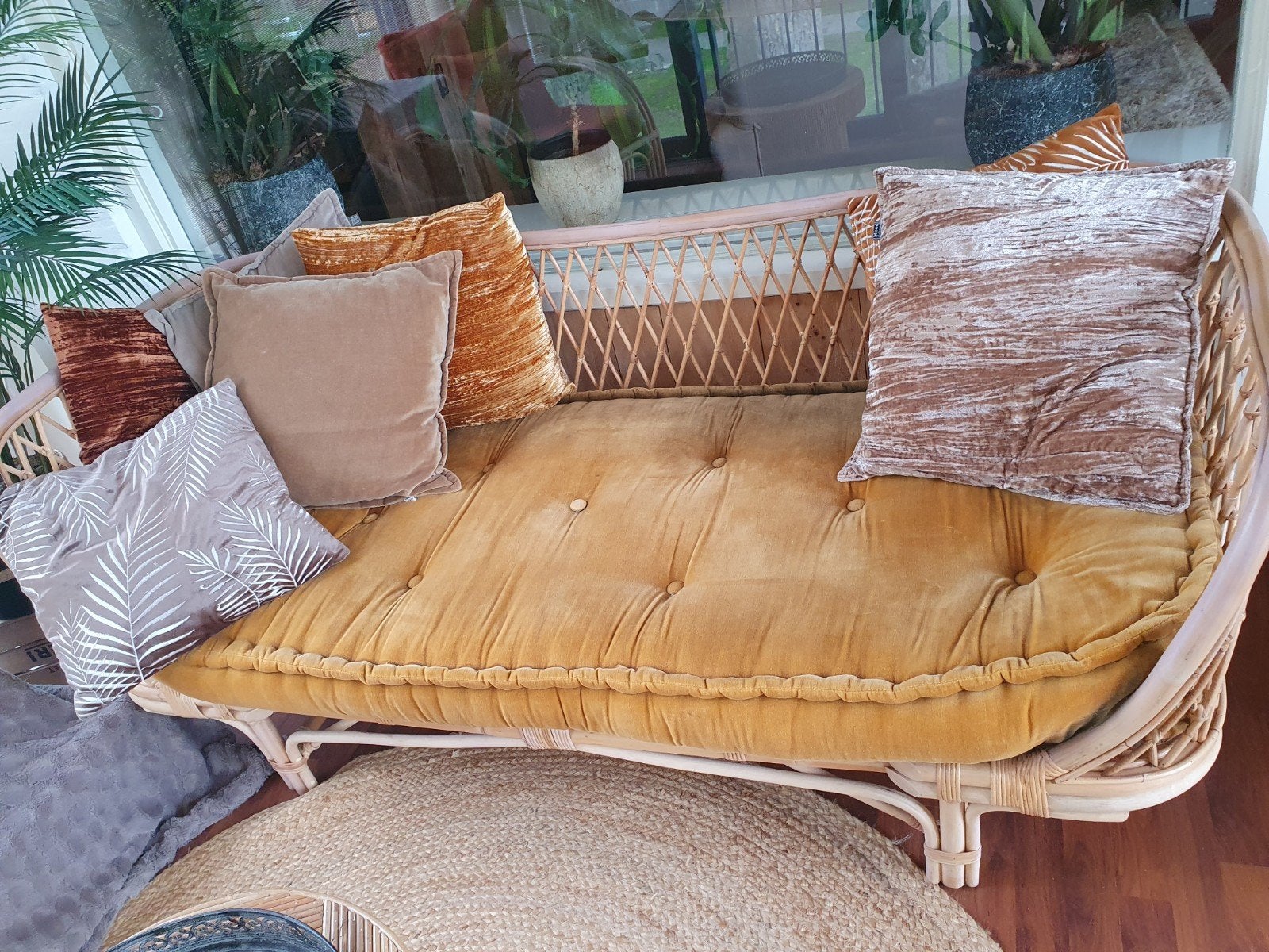 Rotan bankje 4 jaar oud, Ophalen, Zo goed als nieuw, Bank