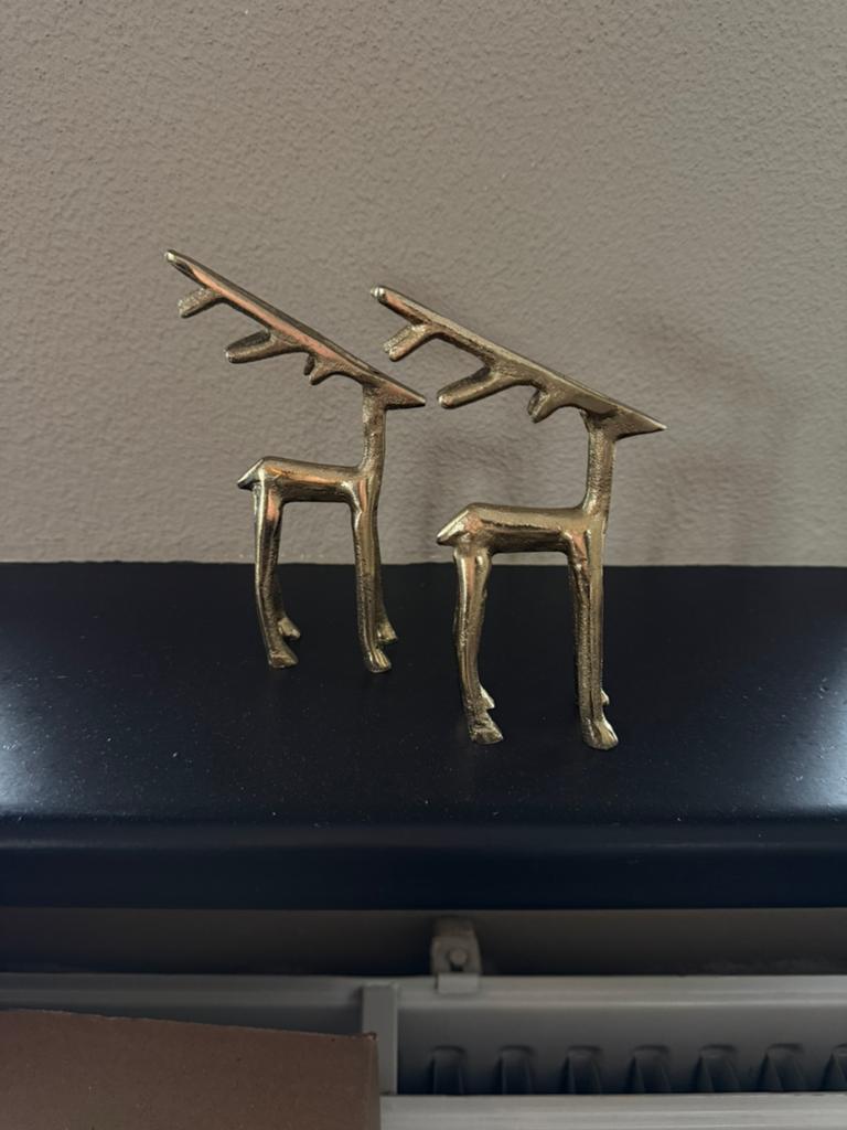 2 gouden hertjes, Verzamelen, Beelden en Beeldjes, Ophalen, Zo goed als nieuw, Dier