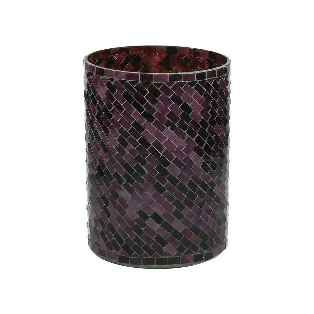 Pomax Windlicht Aubergine - 16x20 cm, Ophalen of Verzenden, Nieuw, Overige materialen, Kandelaar