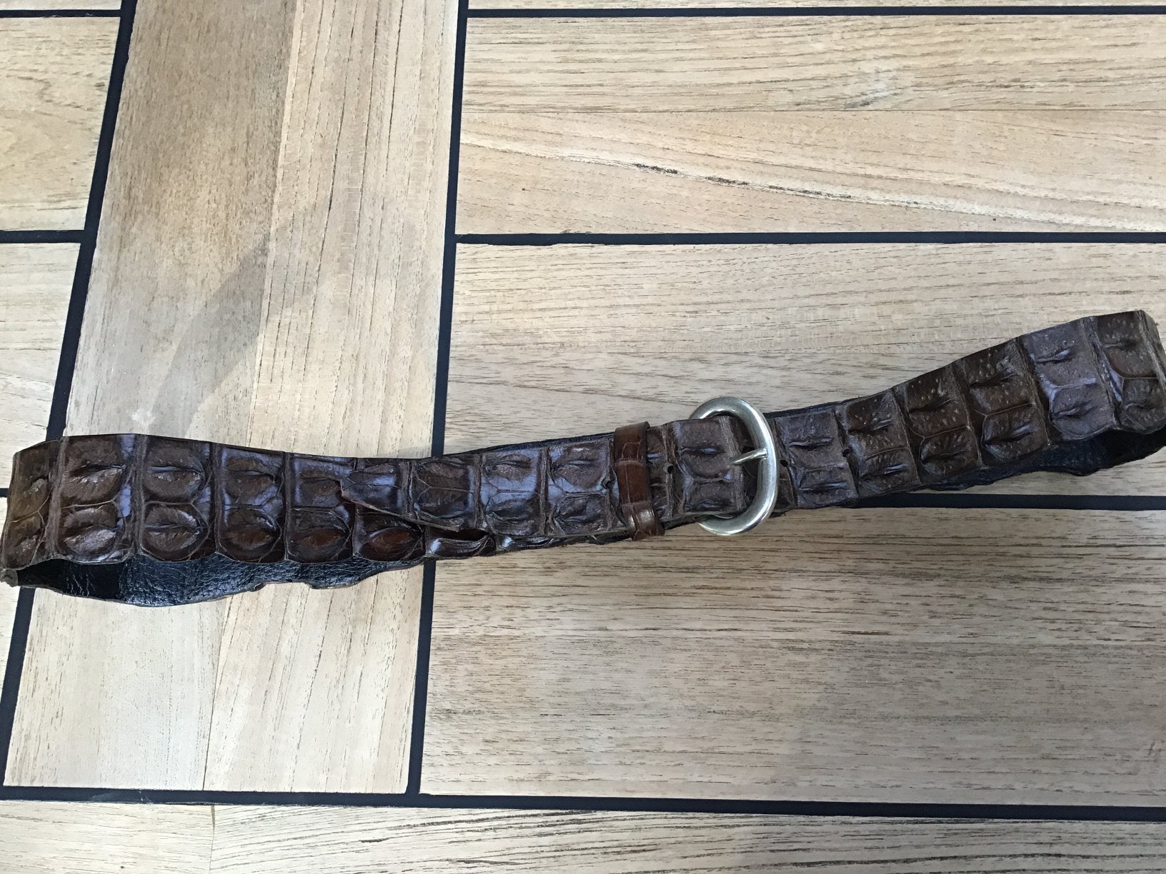 “ NURAGE” REAL CROCODILE LUXE CEINTUUR “ NIEUW” maat 95, Ophalen of Verzenden, Zo goed als nieuw, Bruin, 100 cm of meer