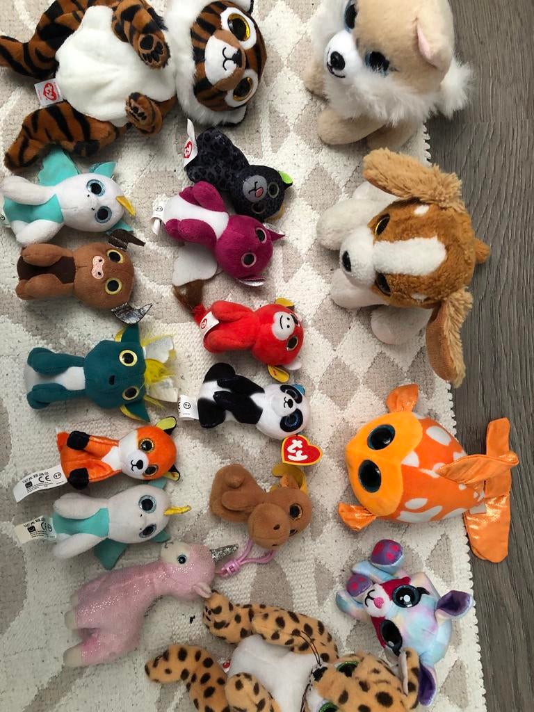 Grote collectie Ty Beanie Boos knuffels, Ophalen of Verzenden, Klein (minder dan 20 cm), Beige, Met label