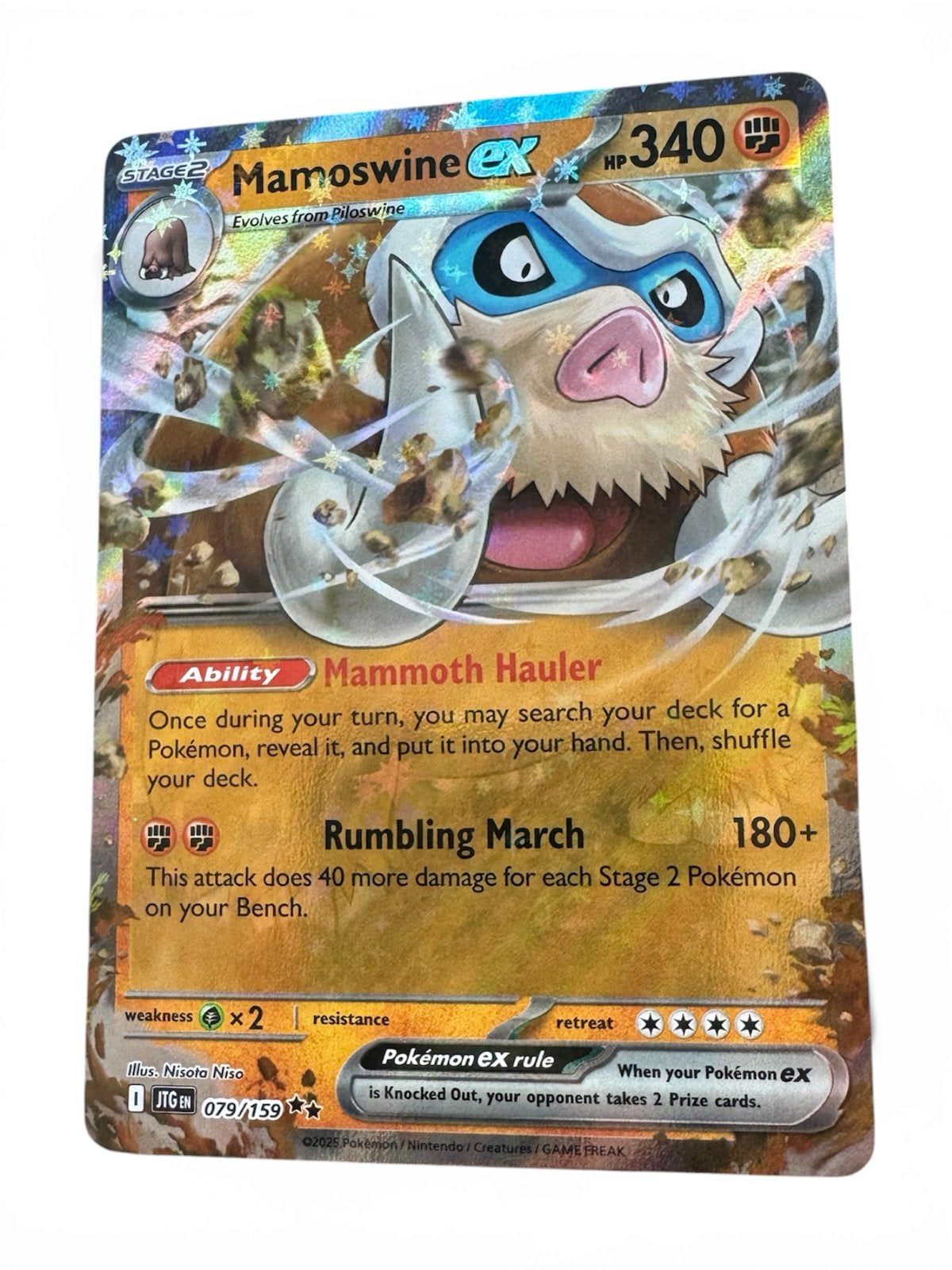 Mamoswine ex 079/159 - Scarlet & Violet Paldean Fates, Ophalen of Verzenden, Zo goed als nieuw, Losse kaart, Foil