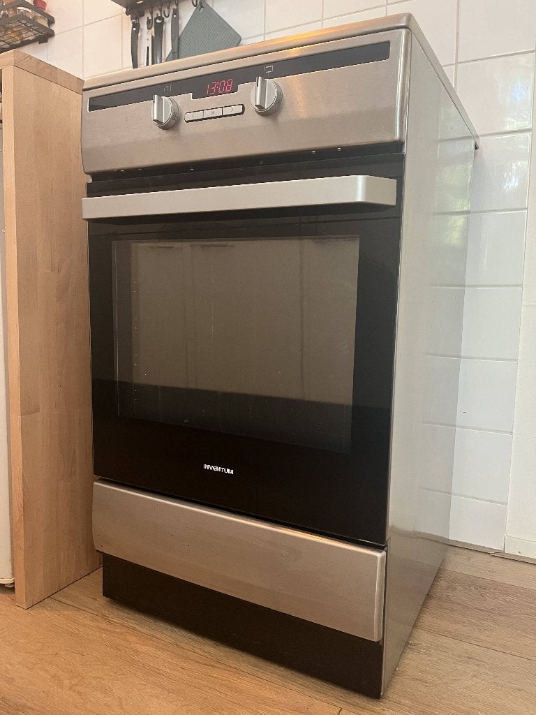 Inventum inductiefornuis 50 cm RVS incl. Perilex, Ophalen, Gebruikt, 4 kookzones, Energieklasse A of zuiniger