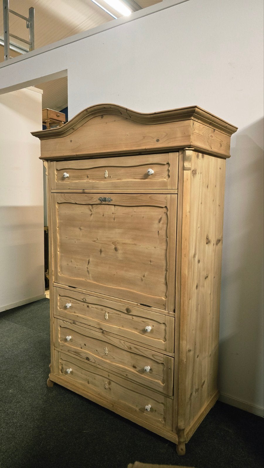Antieke Grenen Houten Secretaire uit voorraad leverbaar!, Huis en Inrichting, Kasten | Secretaires, Ophalen of Verzenden, Zo goed als nieuw