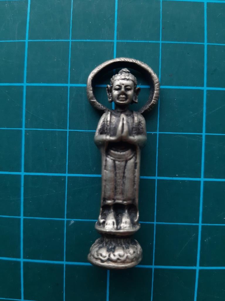 metalen beeldje Thais amulet Boeddha *onbekend., Ophalen of Verzenden