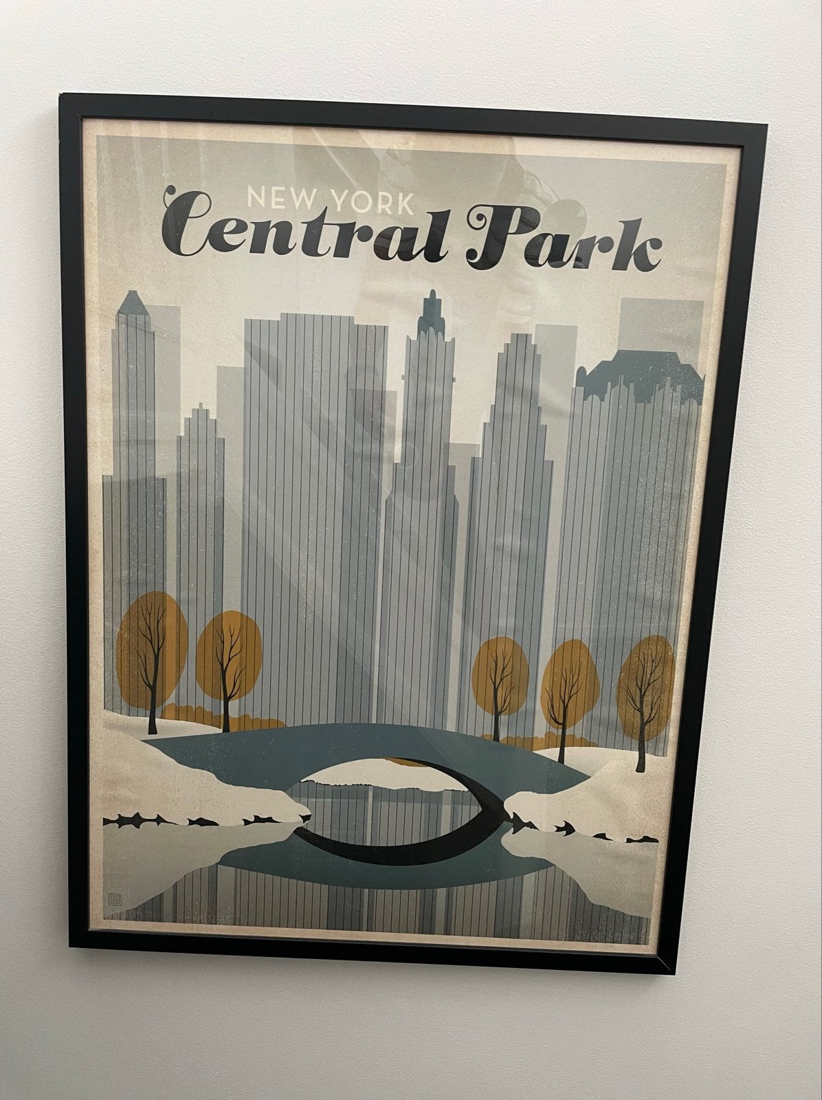 New York Central Park Poster - Ingelijst, 50 – 75, Ophalen of Verzenden, Zo goed als nieuw, Foto of Poster