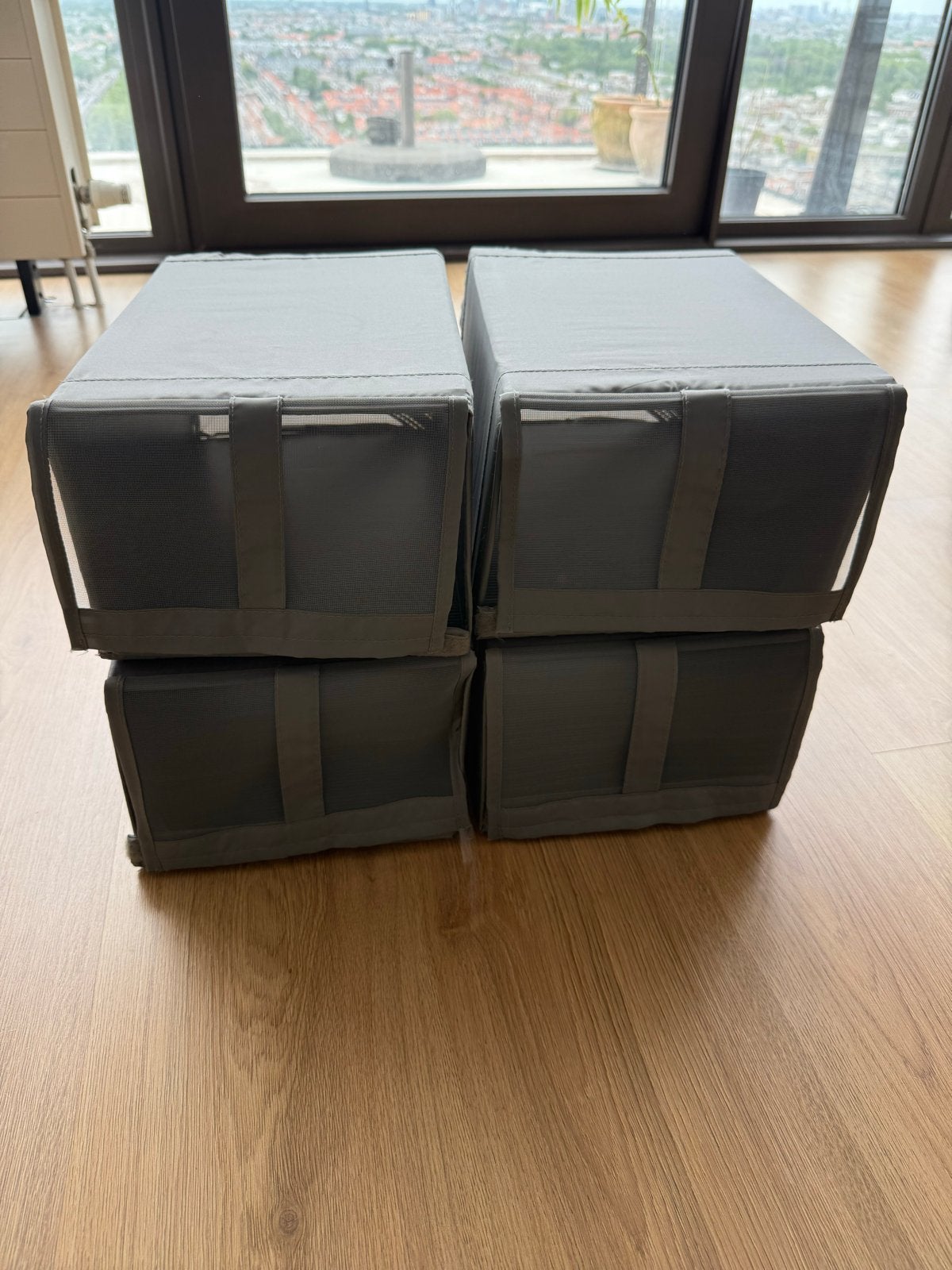 IKEA opvouwbare schoenen opbergdozen, zo goed als nieuw, Ophalen, Zo goed als nieuw, Grijs, Textiel