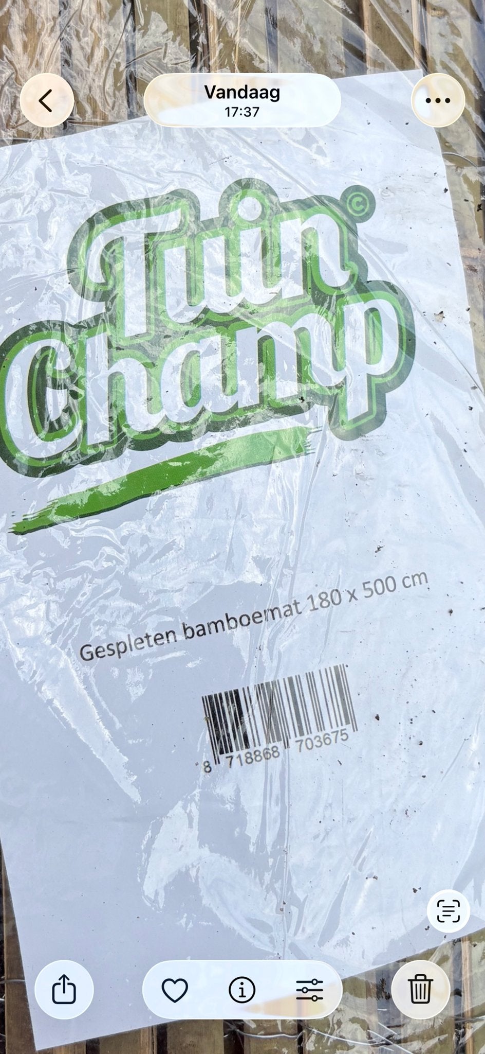 Tuin Champ gespleten bamboemat 180 x 500 cm, Ophalen, Overige materialen, 1 tot 2 meter, Nieuw