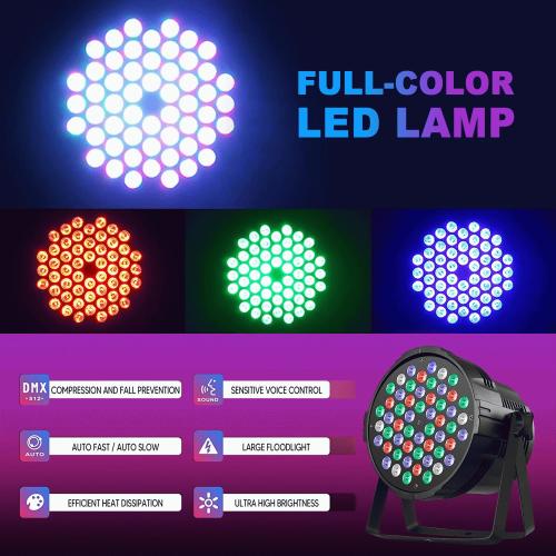 DJLicht 60W RGBW Led Par 54 leds, Geluidgestuurd, ., Nieuw, Ophalen of Verzenden