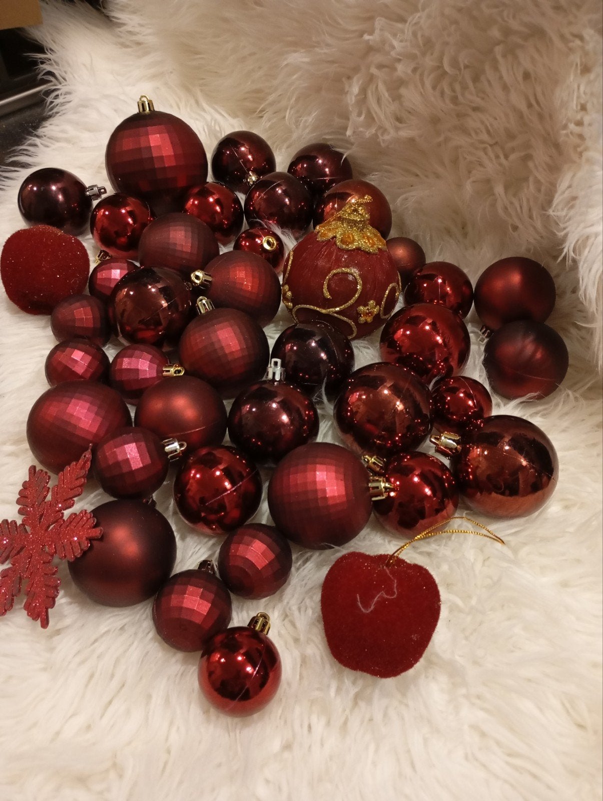 41 BORDEAUX/ROOD  PLASTIC NU ALLES 12€ ZIE FOTO,S., Diversen, Kerst, Ophalen of Verzenden