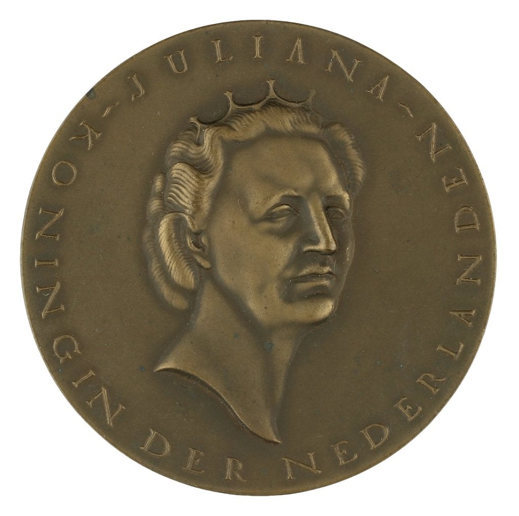 Dubbel VPK 1948 Joop Hekman : Inhuldiging Juliana, Verzenden, Brons, Nederland