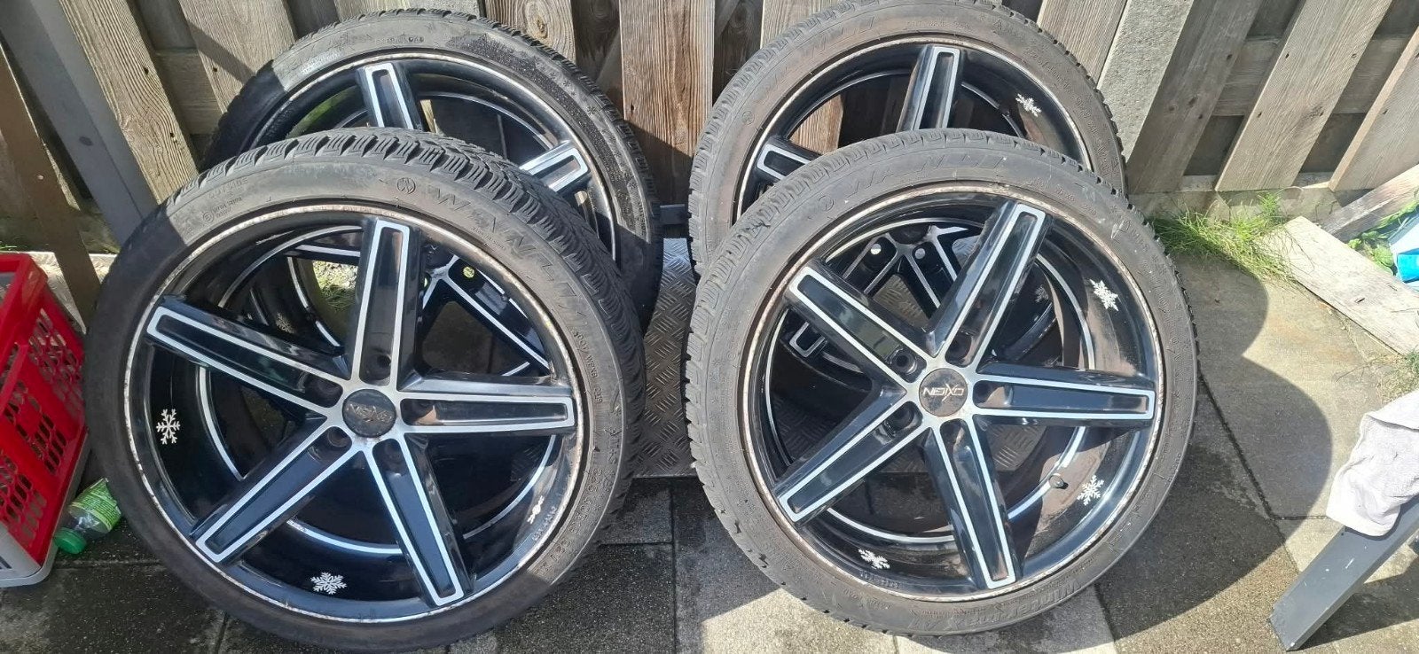 Nette set Oxigin 18 inch velgen – 5x112 – incl. winterbanden, Ophalen, Gebruikt, Banden en Velgen, 17 inch