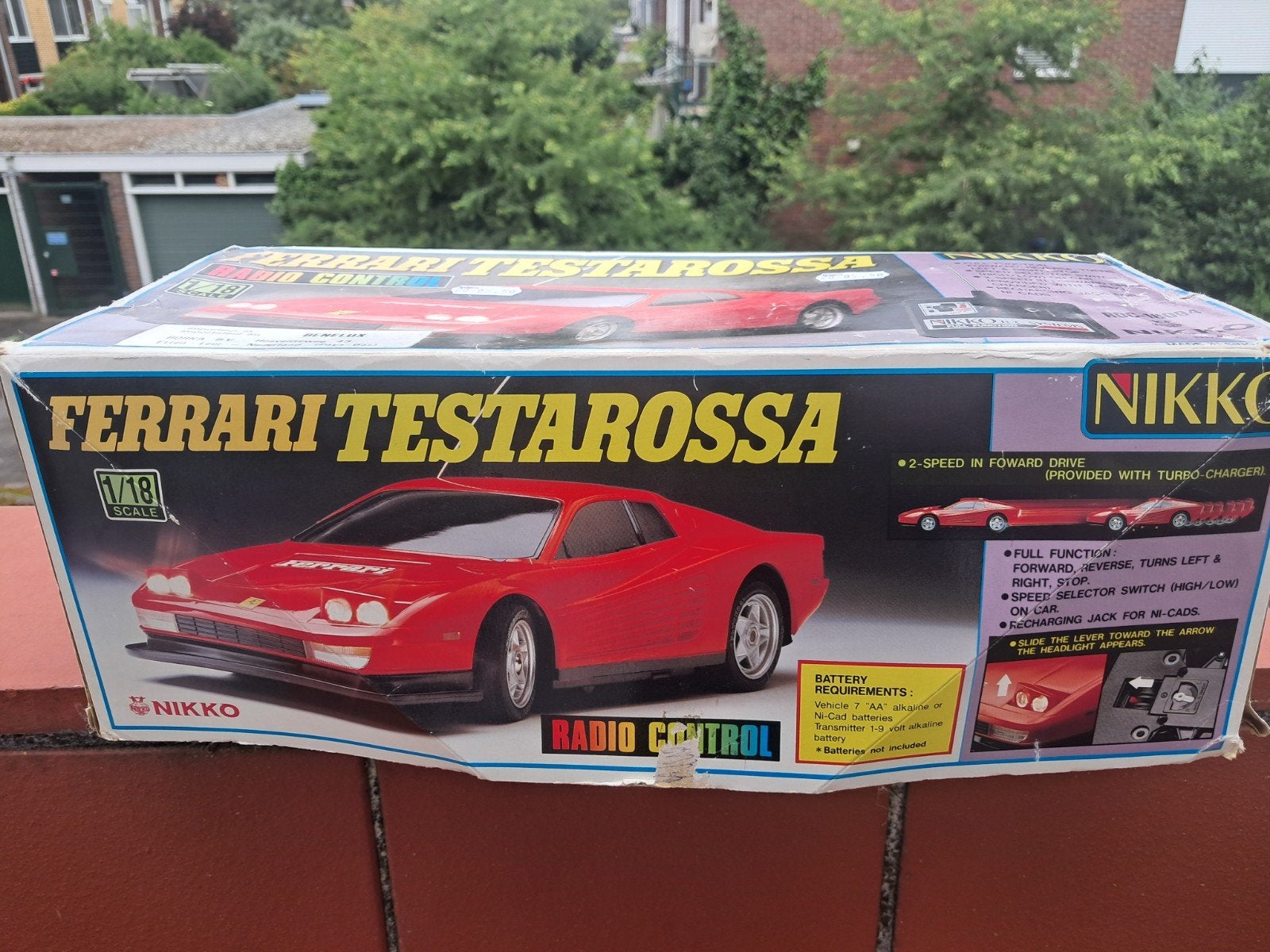 Niko Ferrari Testarossa 1/18 Schaalmodel RC 1985, Overige merken, Gebruikt, Auto, Groter dan 1:32