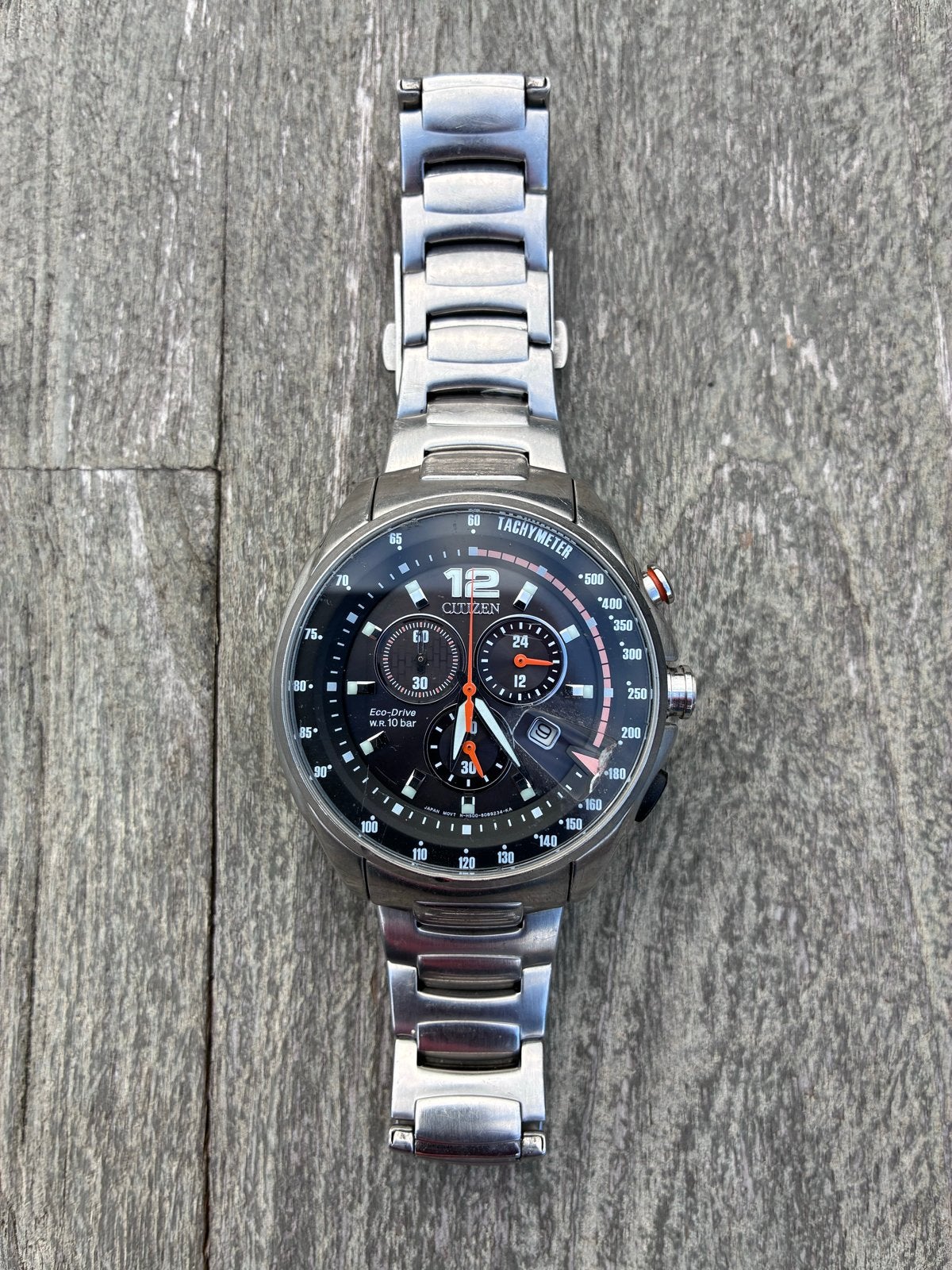 Citizen Eco-Drive Chronograaf Herenhorloge Staal, Staal, Gebruikt, Staal, Ophalen of Verzenden