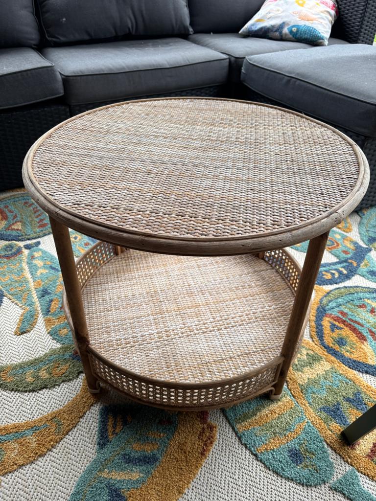Xenos rotan bijzettafel - 60 cm breed, 50 cm hoog, Overige materialen, Gebruikt, Rond, 55 tot 75 cm